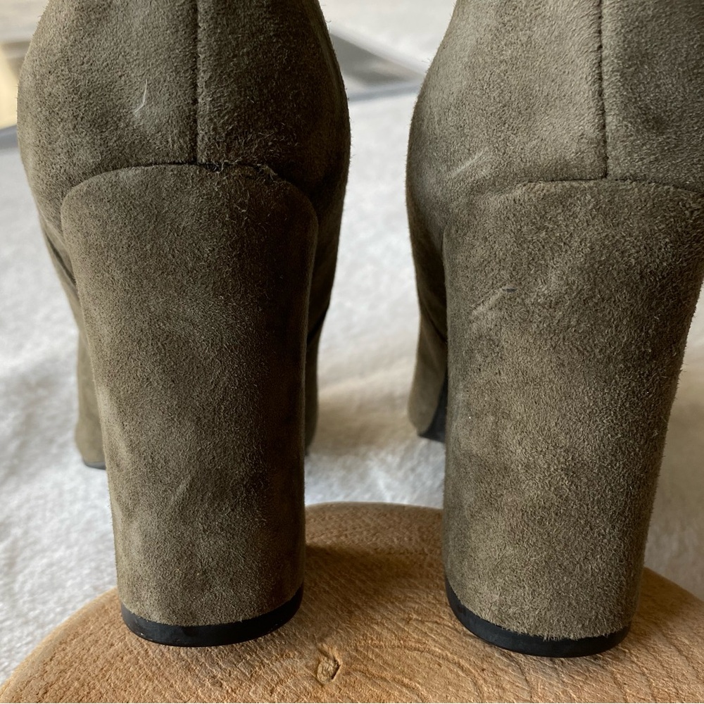 Chinese Laundry Kristin Cavallari womens Starlight Ankle Bootie Olive Suede sz 6 - Picture 7 of 14